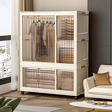 【AOTTO】90面寬大容量開門折疊收納衣櫃(AT-205)