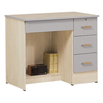 文創集 伊達雙色3尺四抽書桌(二色可選)-89x55x73cm免組