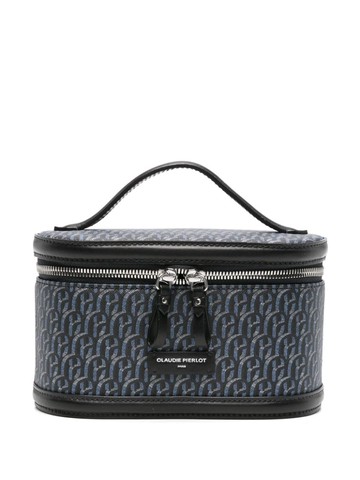 Claudie Pierlot - monogram-pattern makeup bag - women - Polyurethane/Recycled Polyester/Calf Leather/calcium carbonate/zamac/Recycled Polyester - O...