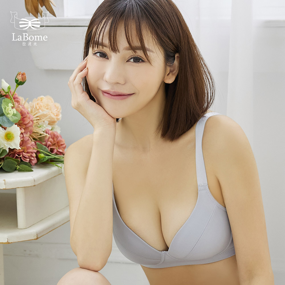 內衣 LaBome A10080【涼感舒芙蕾】無鋼圈內衣。淺灰色。BCD罩杯