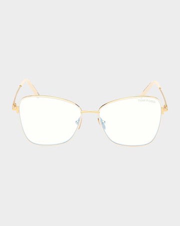 Blue Filtering Metal & Acetate Butterfly Glasses