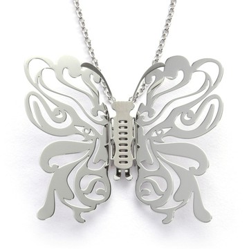 Magi-Steel｜蝶@台灣 可換翅膀蝴蝶項鍊-台灣風景系列–國劇臉譜(銀色)