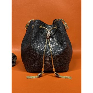 水桶包女水筒包夏斜挎手提包珍珠魚皮女包鏈條包包單肩包真皮包