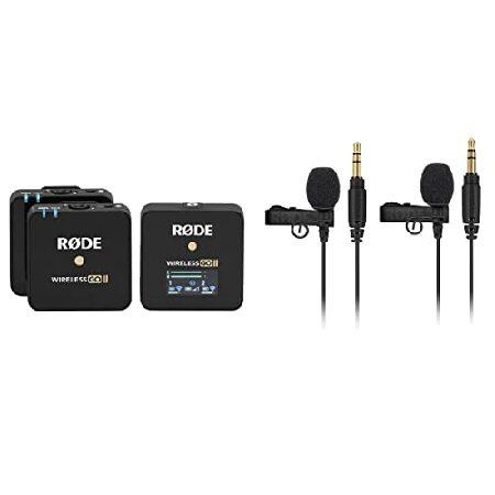 Rode Wireless GO II Compact Microphone System with 2x Transmitters and 1x Receiver With 2x Rode Lavalier GO Professional-Grade Microphone