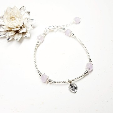 愛心樹系列~薰衣草紫水晶純銀手鍊 Amethyst / アメジスト