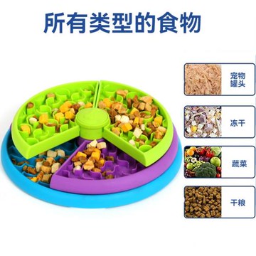 亞馬遜新款寵物慢食碗防噎貓碗狗盆益智喂食器健康寵物旋轉游戲盤