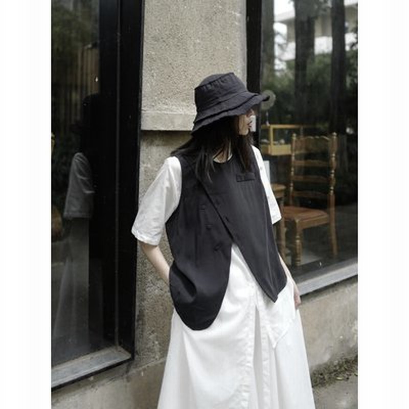 モード系 レディース メンズ アシンメトリー ベスト 個性的 アシメ イレギュラーヘム 通販 Lineポイント最大0 5 Get Lineショッピング