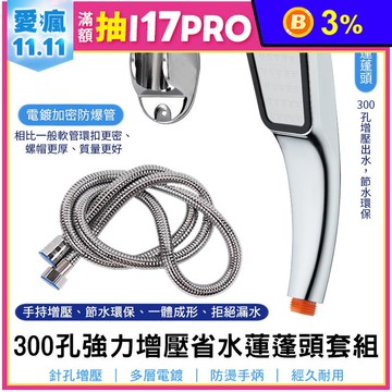 300孔增壓省水蓮蓬頭套組