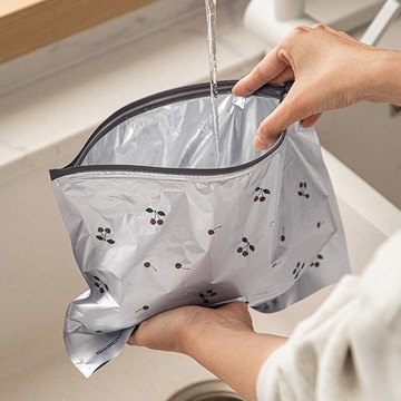 日本霜山 印花風可重複使用鋁鈦箔保鮮密封袋-M (10入/盒)x3盒