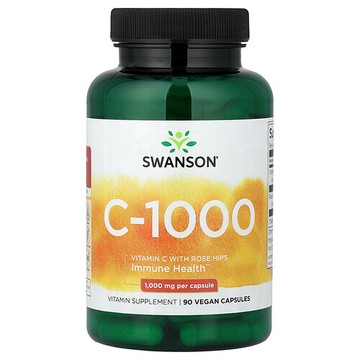 Swanson Vitamins, C-1000，90 粒素食膠囊