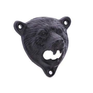 創意壁式掛墻開瓶器啤酒汽水瓶啟瓶器個性金屬熊頭狗兔子家居起子