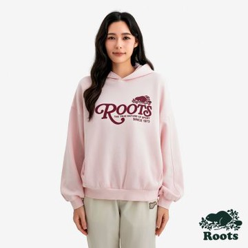 Roots女裝- FUTURE SCRIPT 連帽上衣-淺粉色