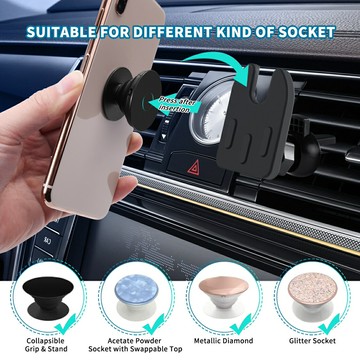 適用popsockets泡泡騷手機支架車載出風口夾卡扣防抖桌面固定通用