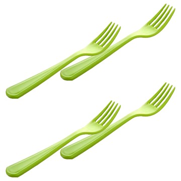 inomata 日本塑膠叉子 4支  綠色  1組