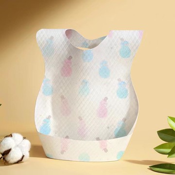 拋棄式兒童吃飯圍兜(10入組)-可愛雪人-白色-34.5x24.5cm