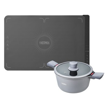 預購中✨【THERMOS膳魔師】暖暖好食墊+雙耳附蓋壓鑄湯鍋24cm優惠組