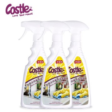 【Castle 家適多】廚房全效萬用清潔劑 500ml x3｜天然溶垢去油 除臭防護 安全配方 家用清潔推薦