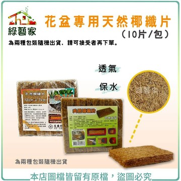 花盆專用天然椰纖片12*7cm(10片/包)椰纖片 椰纖 透水 透氣 保水 椰纖盆 盆底排水【綠藝家】
