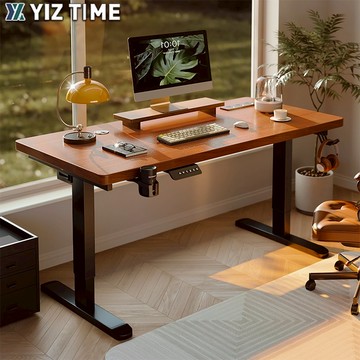 【YIZ TIME 易利談】實木電動升降桌 智能電腦桌 家用臥室書房書桌電競桌辦公桌子工作臺