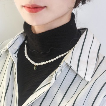 14kgf 天然米形珍珠項鏈
