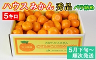 ハウスみかん約5kg（バラ詰め） みかん 柑橘類 5kg 秀品 先行予約 5月 6月 7月 8月 フルーツ ＜132-012_5＞