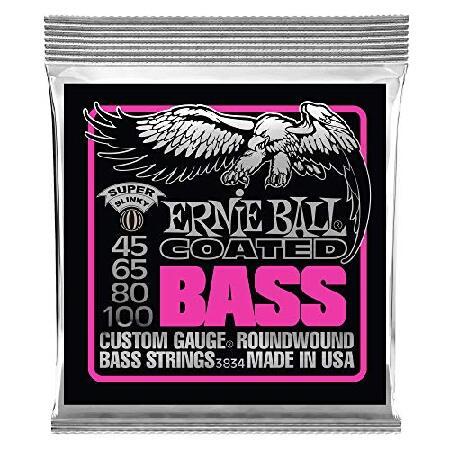 PACK Ernie Ball 3834 Coated Super Slinky BASS Guitar Strings 45-100