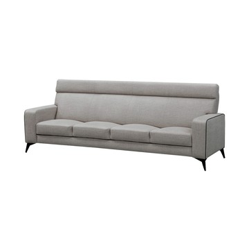 【本木】MIT台灣製 北極光耐磨貓抓皮沙發(4人坐)冰岩灰#5362