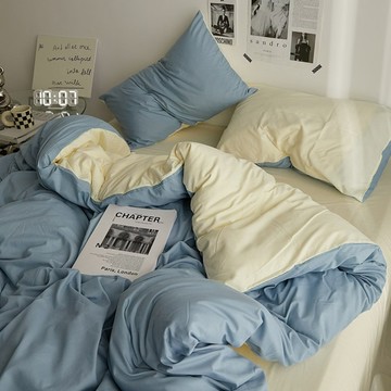 半島良品 馬卡龍床包  藍莓奶昔  雙人