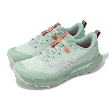 [ACS] Saucony 越野跑鞋 Peregrine 15 女鞋 綠 橘 緩震 支撐 戶外 運動鞋 索康尼 S10990249
