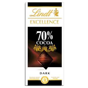 Lindt 瑞士蓮 EXCELLENCE 極醇系列 黑巧克力片 100g 可可濃度70%  1片