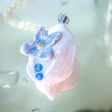 【限定款】香水精油項鍊-藍紫繡球花系列- 花映露