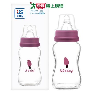 優生 真母感玻璃瓶 一般口徑 S120ml-朱雀 台灣製 超耐熱玻璃 人體工學 通過8大重金屬檢驗 抗化學侵蝕【愛買】