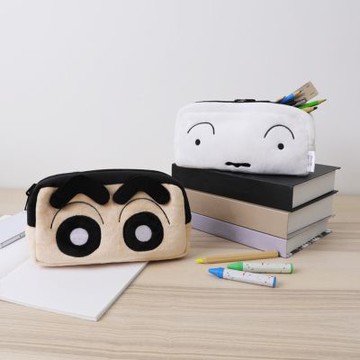 蠟筆小新絨毛雙面翻轉筆袋