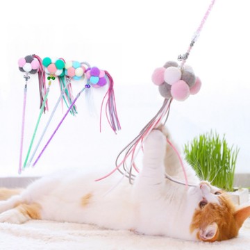 寵愛有家-三色毛球逗貓玩具+洗衣板貓抓板(貓咪玩具)