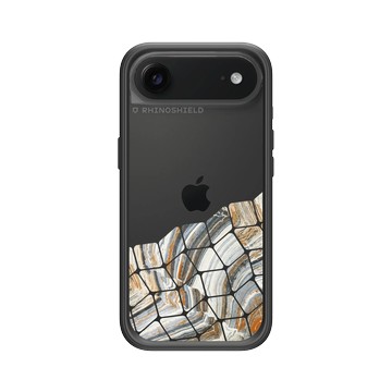 iPhone Air Mod NX -邊框背蓋組合 (相機按鈕) 黑 - 石紋與渲染 / Marble & Dreamy Gradient - 流金