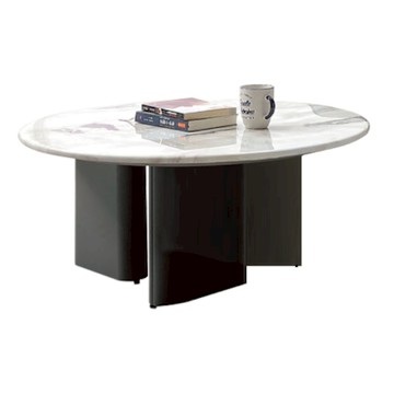 文創集 瑞迪2.7尺雲紋石面大茶几/圓几-80x80x38cm免組