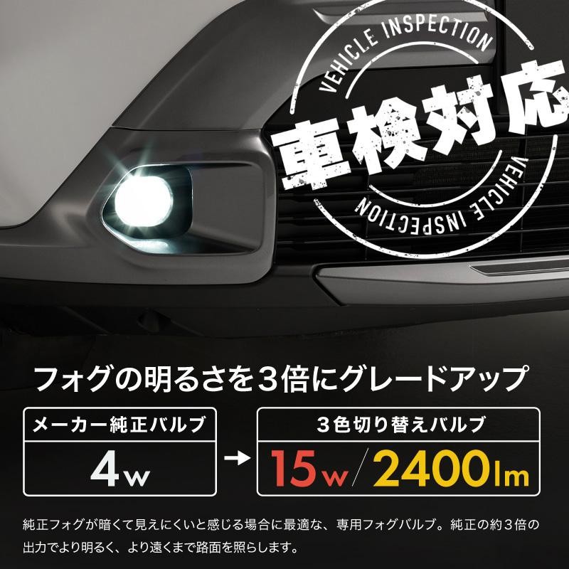 プリウス 50系 後期 フォグランプ LED L1B 3色切替 爆光 黄色 イエロー ホワイト 昼白色 バルブ KOITO 12-611 |  LINEショッピング