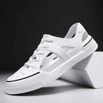 【新款】2023夏季新款男鞋戶外沙灘鞋情侶鞋沙灘洞洞鞋休閒戶外鏤空雨鞋子