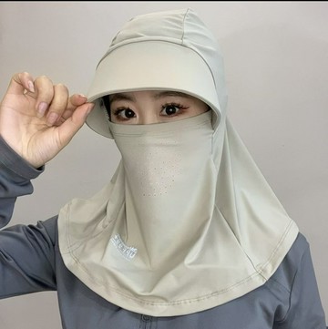 冰絲全臉遮陽帽子女夏季防曬帽防紫外線戶外騎行護頸面罩太陽帽鑫弘-素時衣櫥