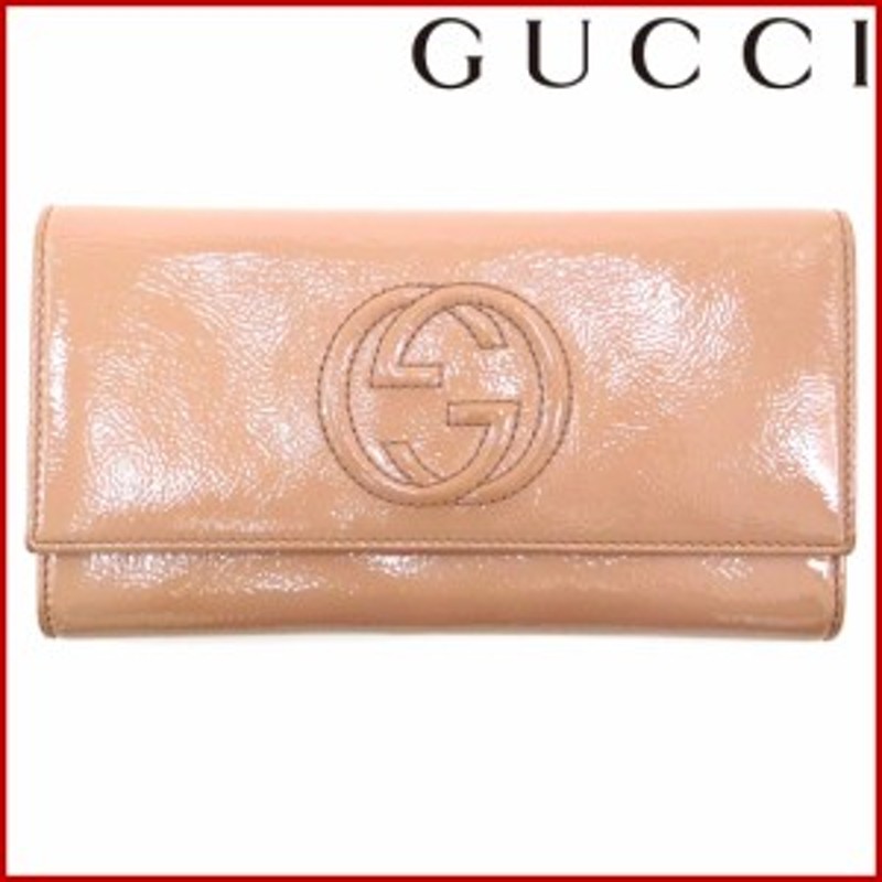 グッチ 財布 GUCCI 長財布 ソーホー ピンクベージュ 即納 【中古