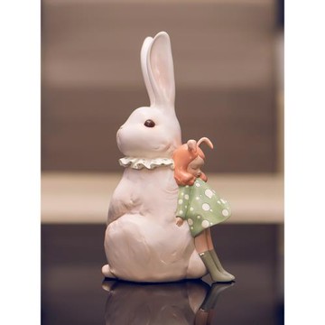 白夜童話《七月兔》電視柜裝飾擺件兔子創意禮品閨蜜女孩生日禮物