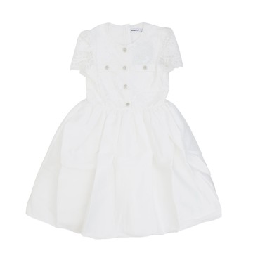 Self-Portrait Kids 白色蕾絲塔夫綢洋裝