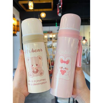 兒童保溫杯上學專用可愛大容量304不銹鋼學生水杯女帶蓋便攜杯子