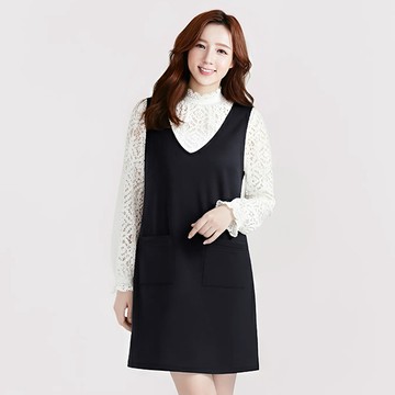 特級絨感V領背心裙