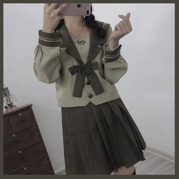 特惠🚀🚀✨水手服 日系學生女學院風上衣+褲子套裝 JK制服韓版長袖套裝