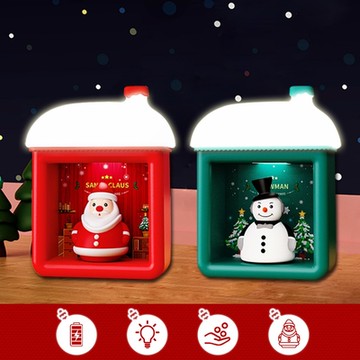 半島良品 聖誕雪屋小夜燈 磁吸 雪人 聖誕老人 磁吸小夜燈 LED夜燈 氣氛燈 聖誕 交換禮物 床頭燈