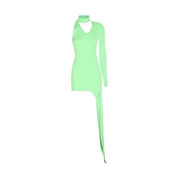 David Koma - Green Neon Asymmetric Mini Dress