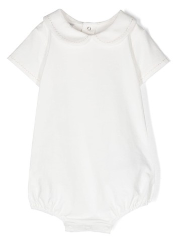 Paz Rodriguez - Peter Pan-collar body - kids - Cotton/Elastane - 18 mths - White