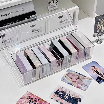 現貨🏆隔日到貨 翻蓋收納盒 小卡收納盒 壓克力收納盒 小卡分格 掀蓋式收納盒 掀蓋收納盒 封口貼收納 卡片收納盒