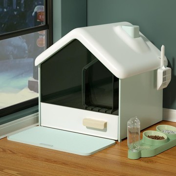 雪屋全封閉式貓砂盆超大號防外濺防帶砂隔臭廁所抽屜式貓屎盆 雙12購物節 八折下殺價